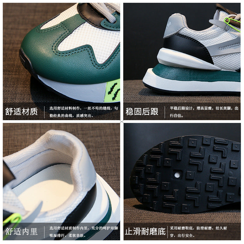Daddy, sneaker da donna in Argan, traspirante, estiva, in vera pelle, con suola spessa