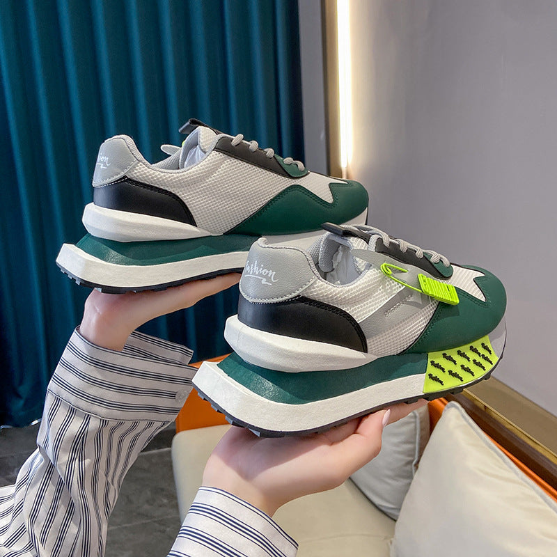Daddy, sneaker da donna in Argan, traspirante, estiva, in vera pelle, con suola spessa
