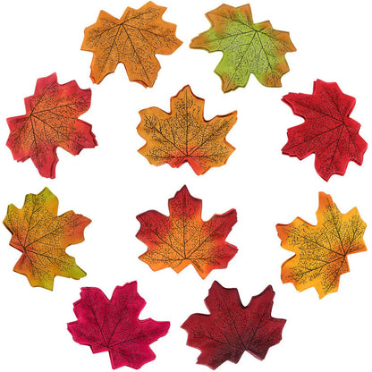 100Pcs/Pack Maple Leaves Artificial Simulation Autumn Leaf Petals Halloween Christma Thanksgiving Party Wedding Table Decoration