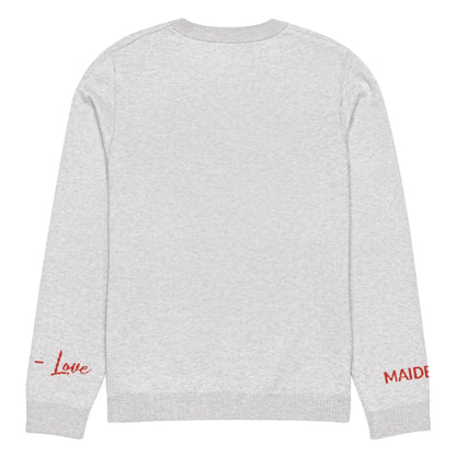Heart - Knitted crew neck sweater BLEACH