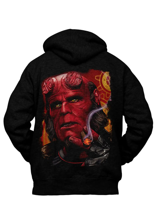 Felpa con Cappuccio Hellboy Retro Nera